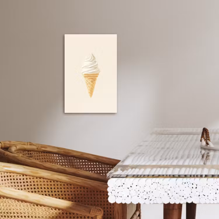 Tableau sur toile - Cornet de glace - Blanc — 4