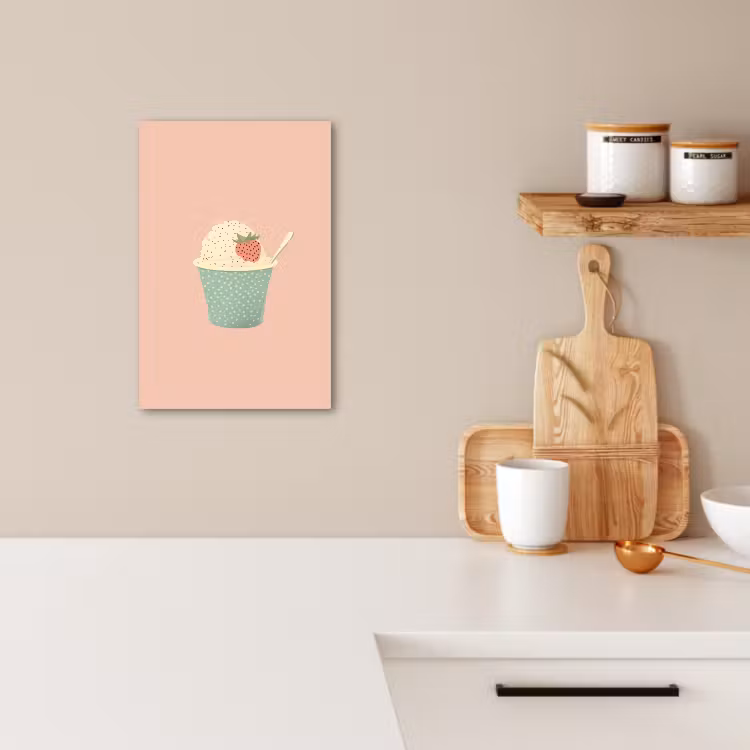 Tableau sur toile - Plateau - Glace - Fraise - Rose — 4