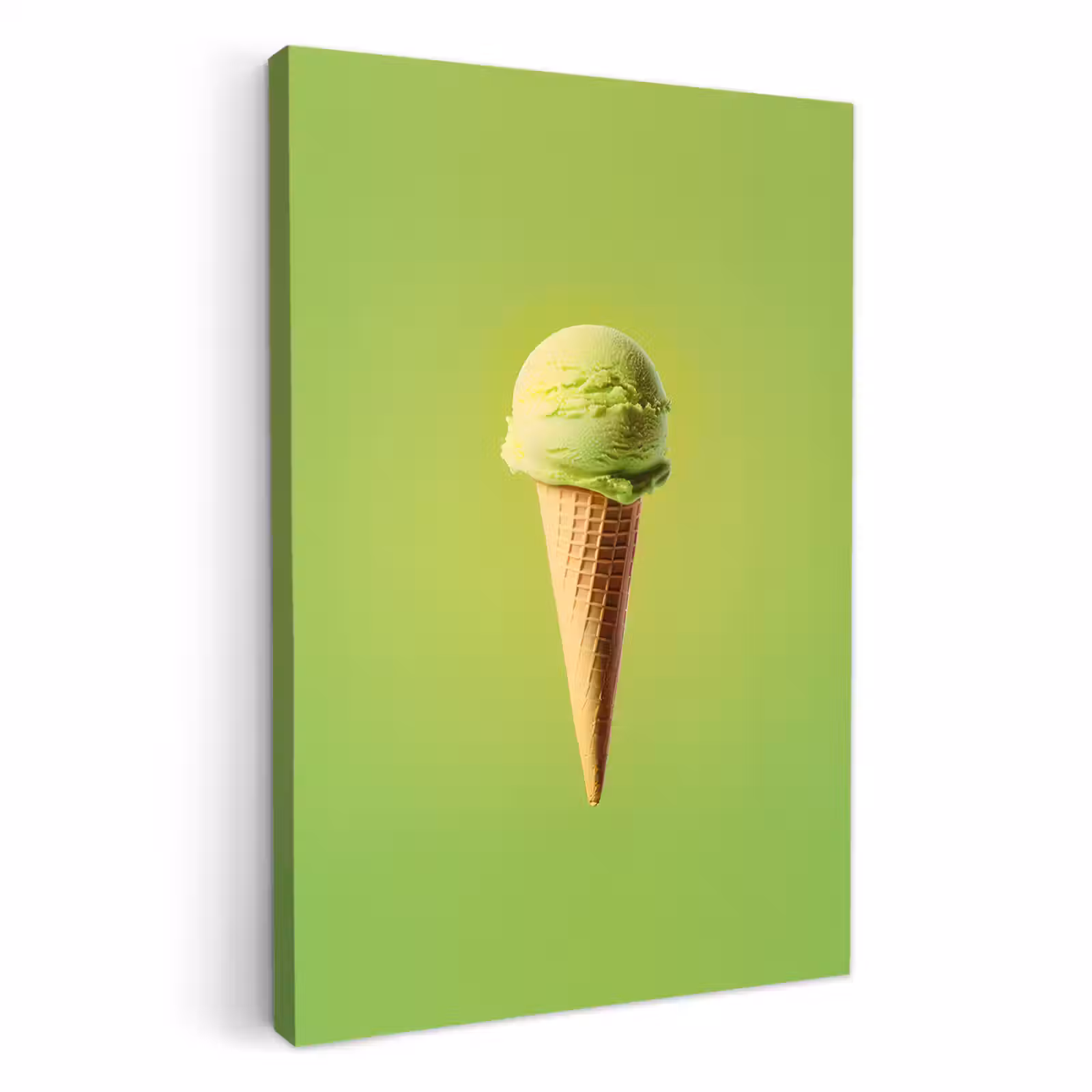 Tableau sur toile - Corne - Cuillère à glace - Verte — 1