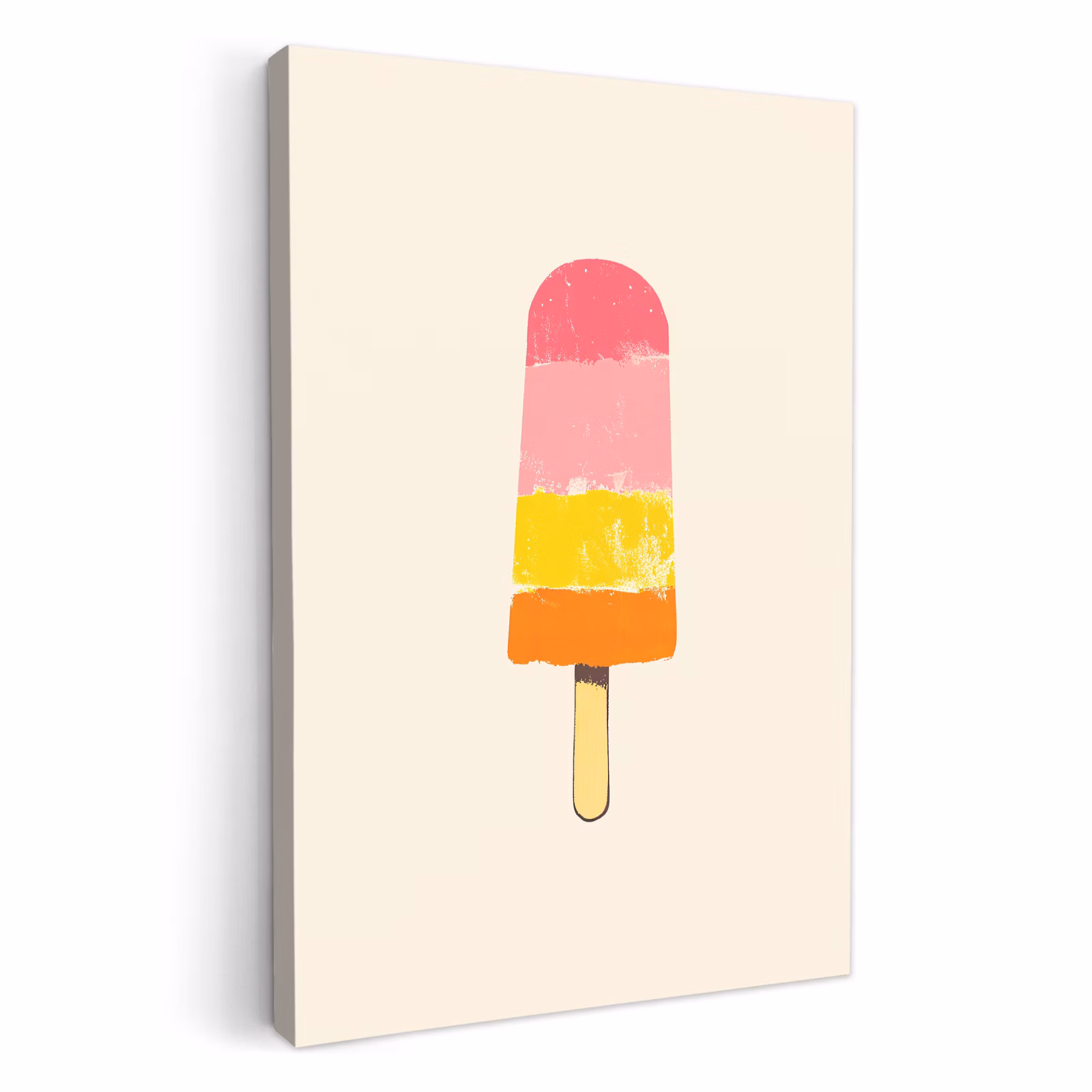 Tableau sur toile - Glace à l'eau - Rétro - Bâton - Rose — 1