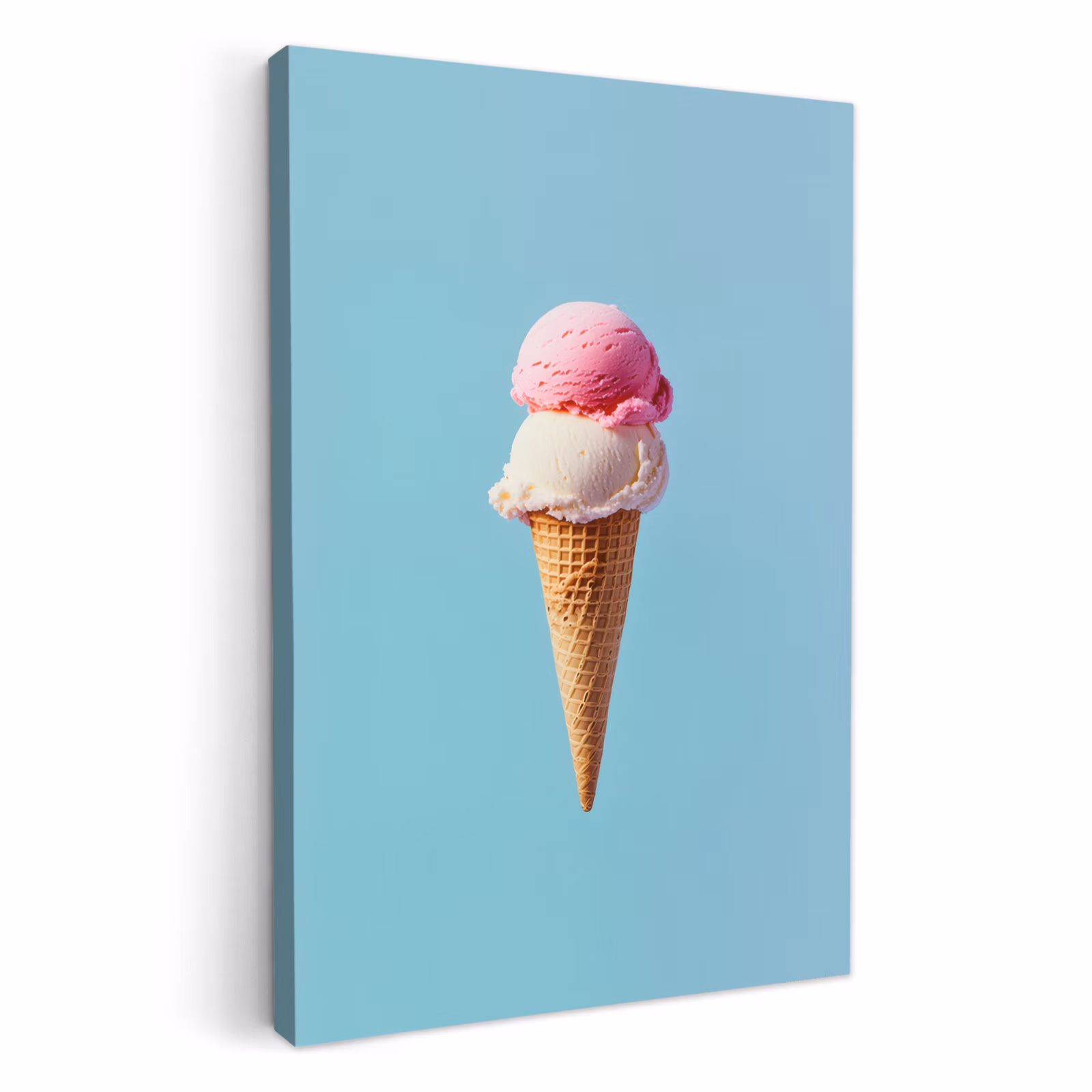 Tableau sur toile - Pelle à glace - cône - Bleu — 1