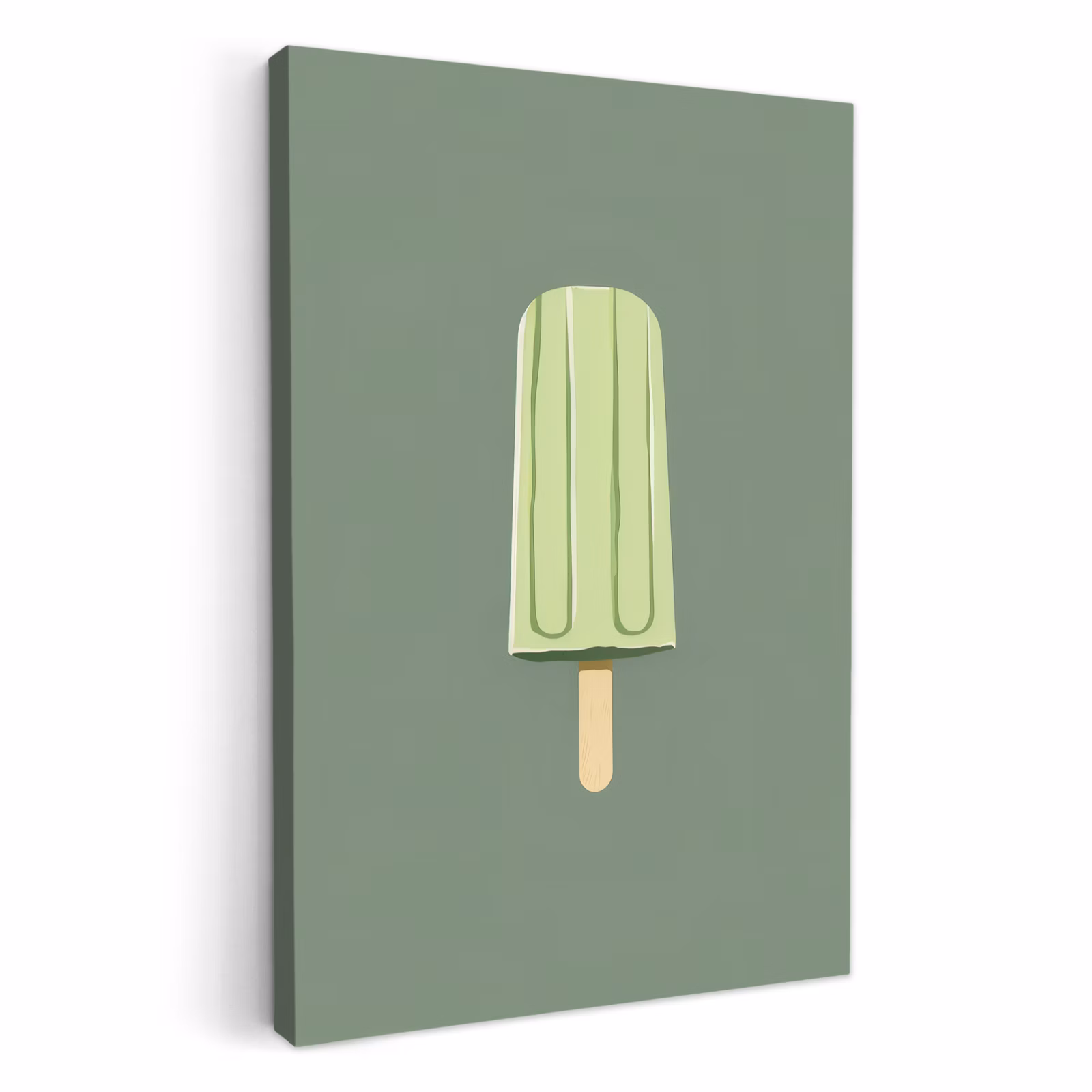 Tableau sur toile - Vert - Glace à l'eau - Bâton - Illustration — 1