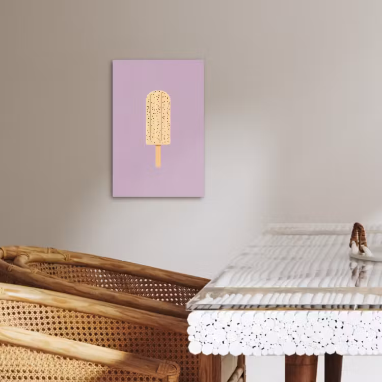 Tableau sur toile - Beige - Glace - Moucheté — 2