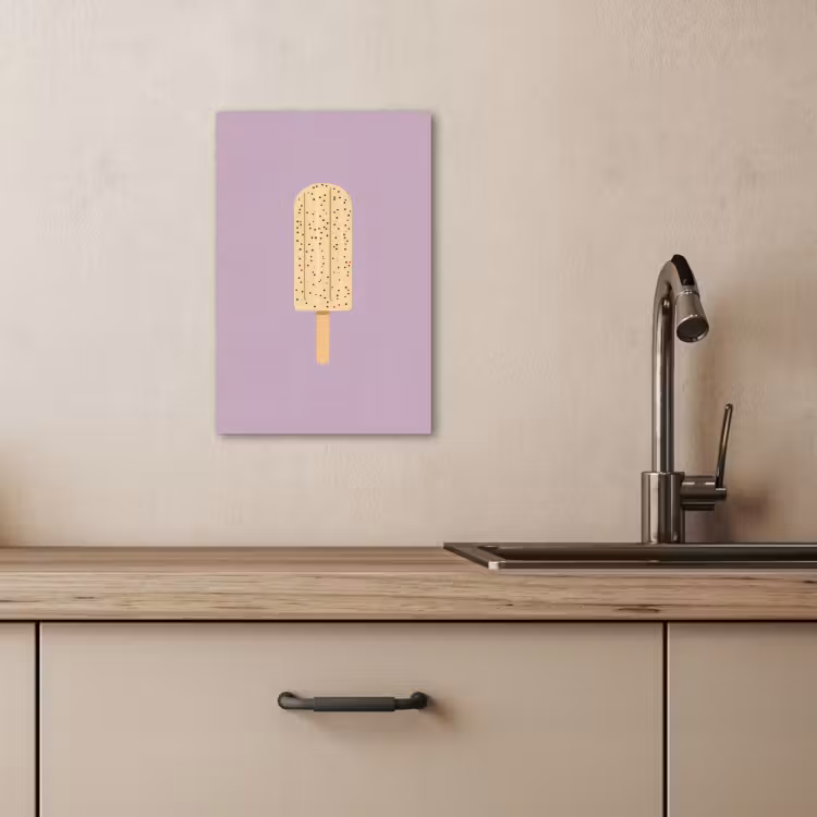 Tableau sur toile - Beige - Glace - Moucheté — 4