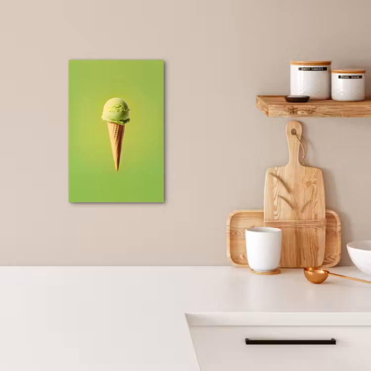 Tableau sur toile - Corne - Cuillère à glace - Verte — 2