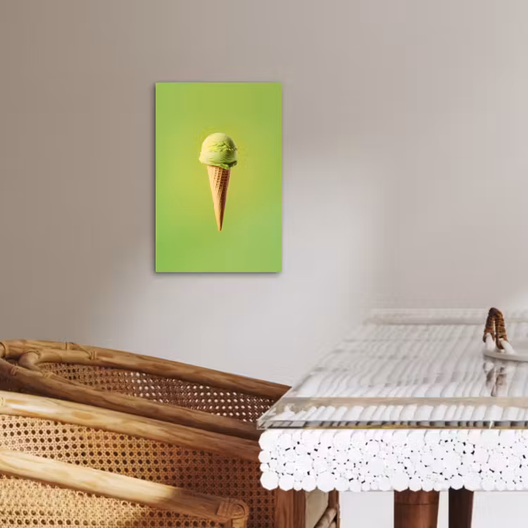 Tableau sur toile - Corne - Cuillère à glace - Verte — 3