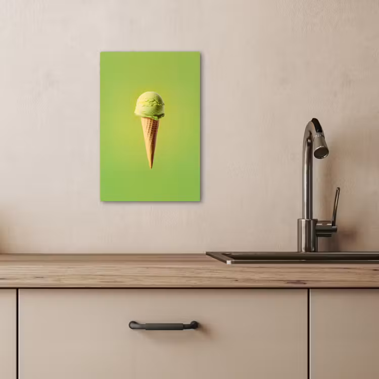 Tableau sur toile - Corne - Cuillère à glace - Verte — 4