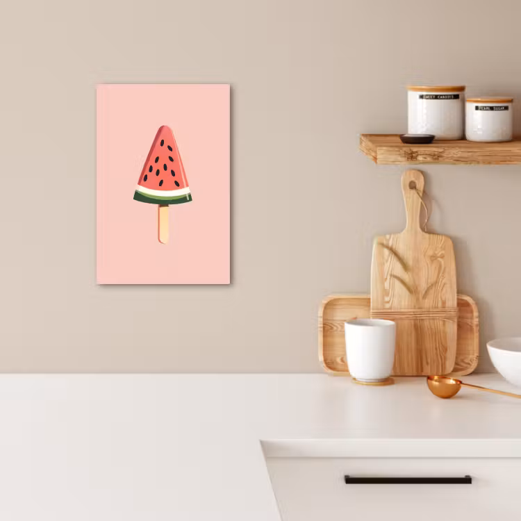 Tableau sur toile - Pastèque - Glace - Pépins - Rouge — 4