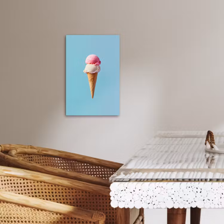 Tableau sur toile - Pelle à glace - cône - Bleu — 2