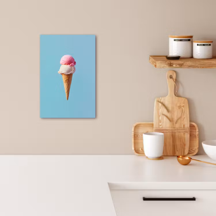 Tableau sur toile - Pelle à glace - cône - Bleu — 3