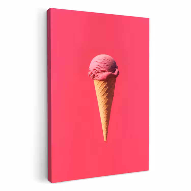 Tableau sur toile - Pelle à glace - Rose - Corne — 1