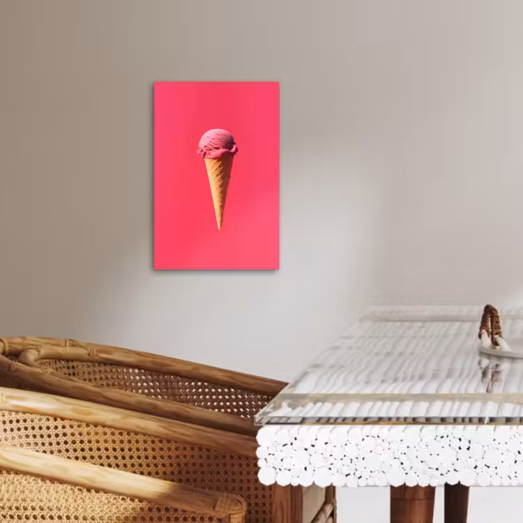 Tableau sur toile - Pelle à glace - Rose - Corne — 4