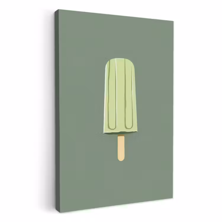 Tableau sur toile - Vert - Glace à l'eau - Bâton - Illustration — 1