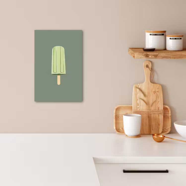 Tableau sur toile - Vert - Glace à l'eau - Bâton - Illustration — 2