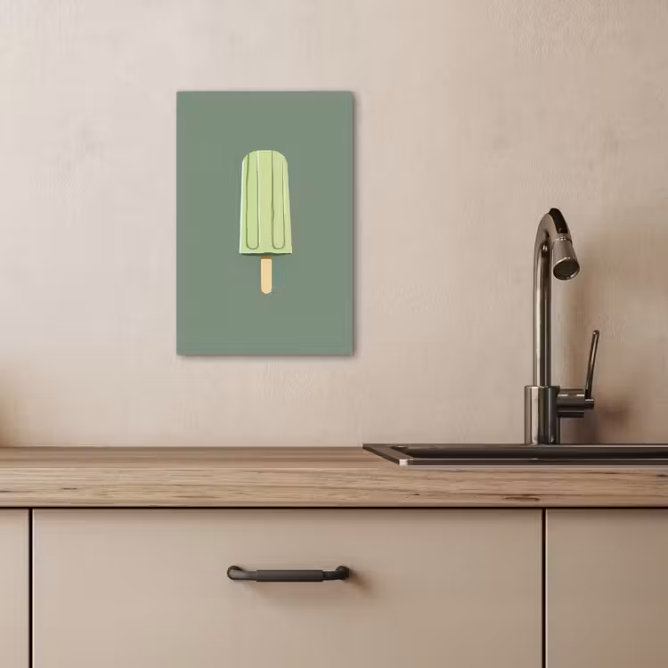 Tableau sur toile - Vert - Glace à l'eau - Bâton - Illustration — 3