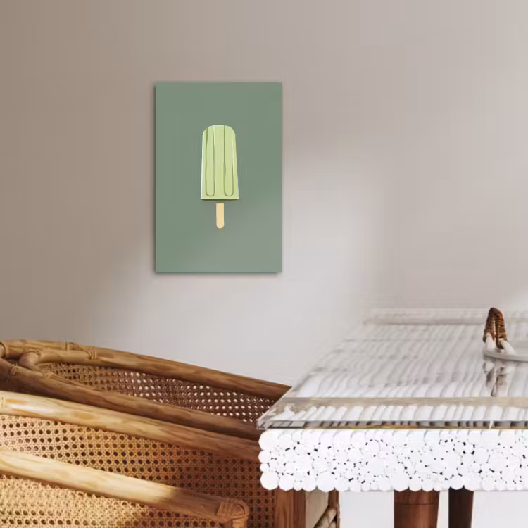 Tableau sur toile - Vert - Glace à l'eau - Bâton - Illustration — 4