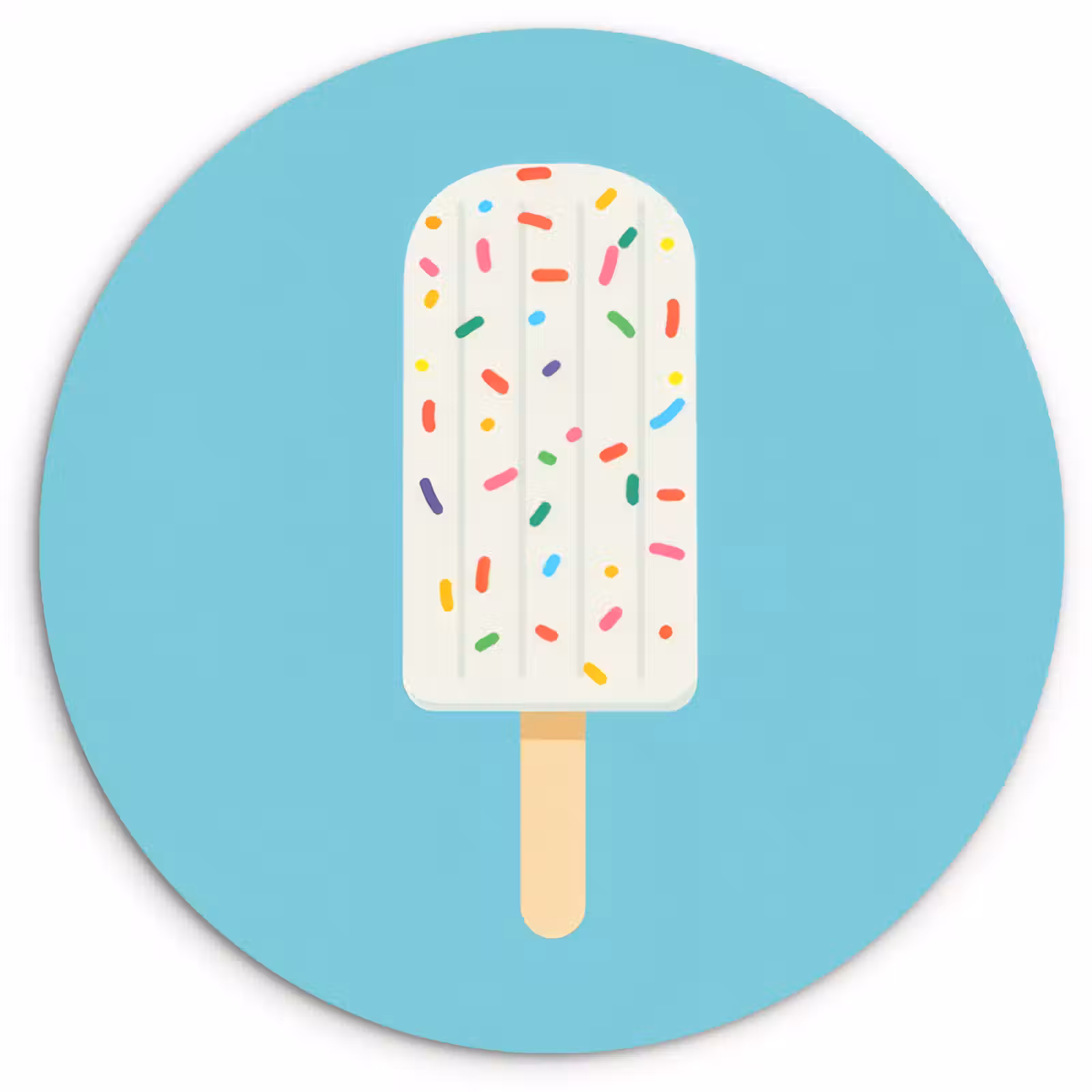 Tableau rond - Glace - Bâton - Glaçons - Bleu clair — 1