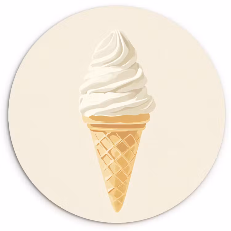 Tableau rond - Cornet de glace - Blanc — 1