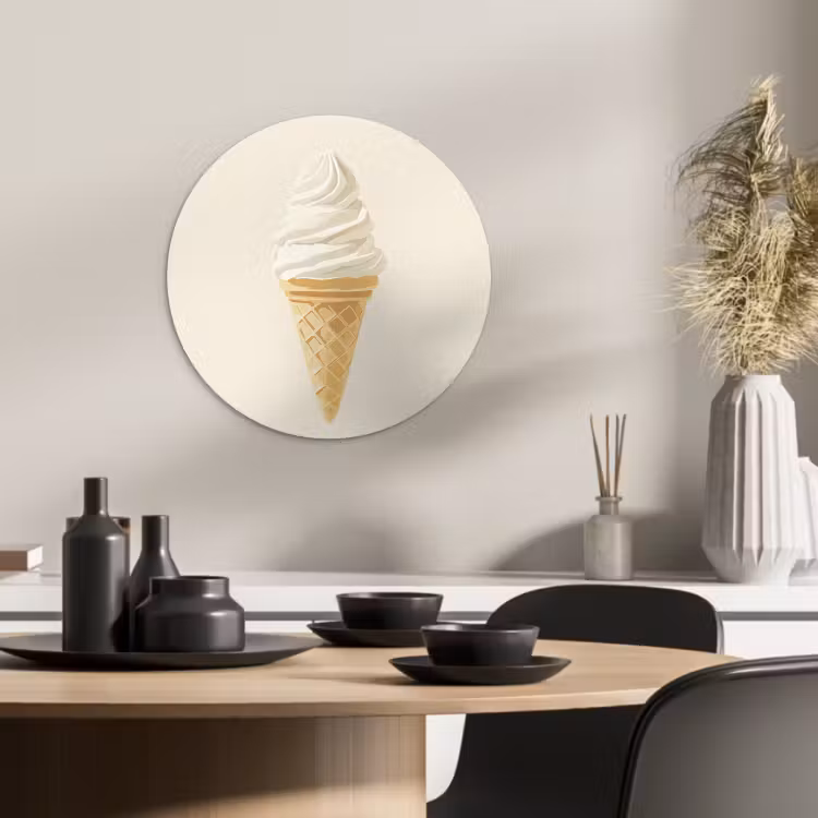Tableau rond - Cornet de glace - Blanc — 2