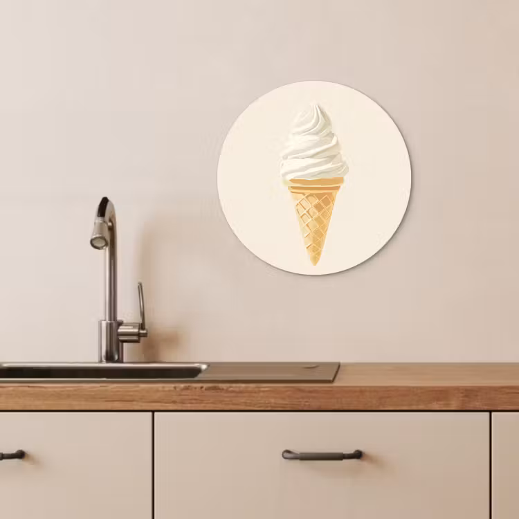 Tableau rond - Cornet de glace - Blanc — 3