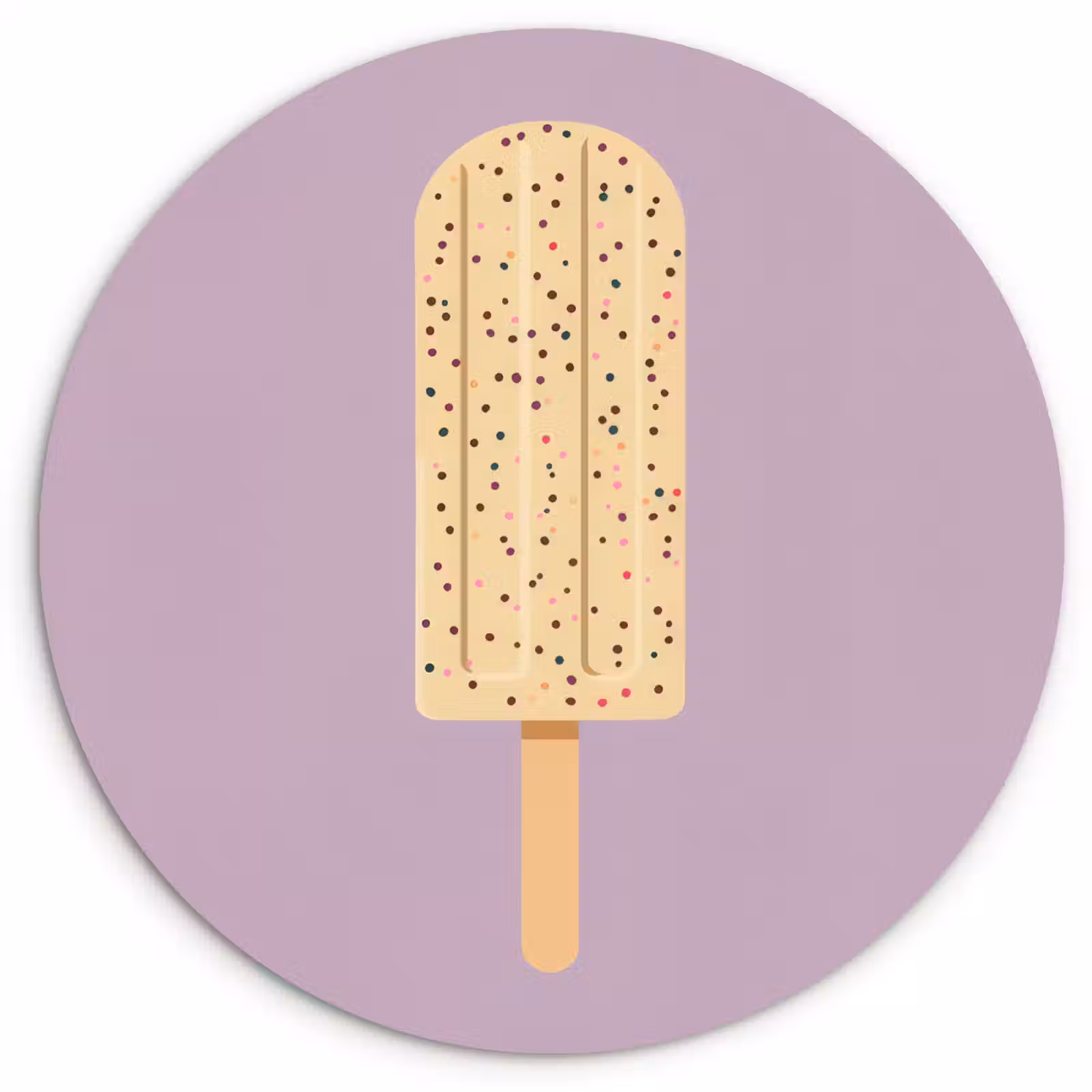 Tableau rond - Beige - Glace - Moucheté — 1