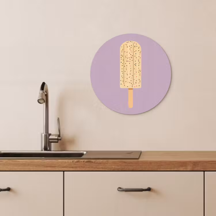 Tableau rond - Beige - Glace - Moucheté — 4