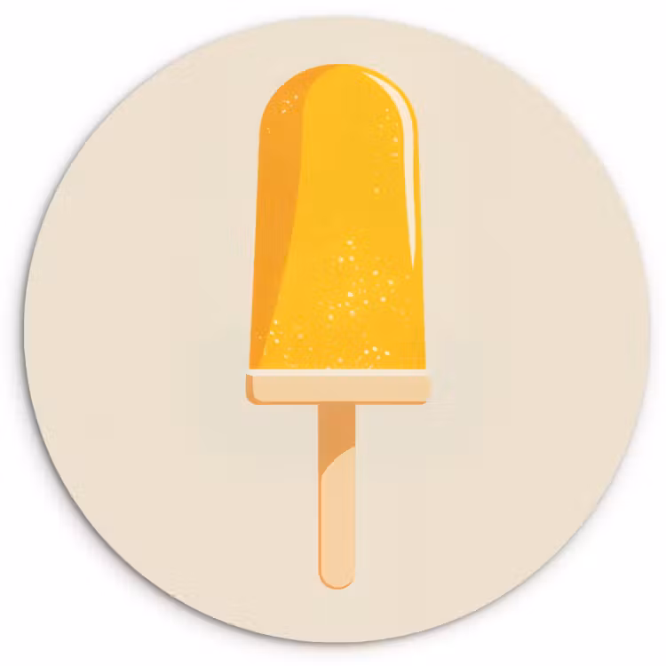 Tableau rond - Orange - Bâton - Glace à l'eau — 2