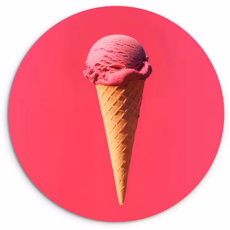 Tableau rond - Pelle à glace - Rose - Corne — 3