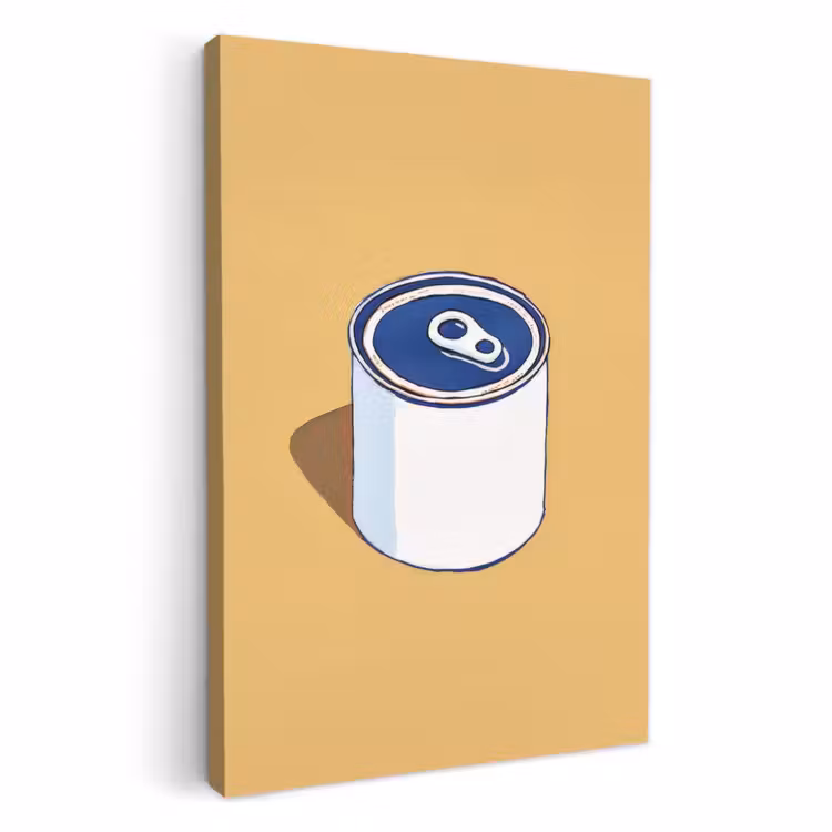 Tableau sur toile - Etain - Minimaliste - Bleu - Illustration — 1