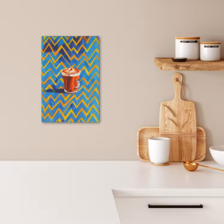 Tableau sur toile - Mug - Café - Zigzag - Crème fouettée — 2