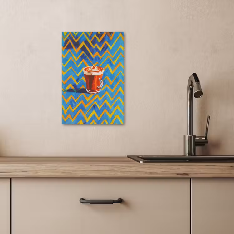 Tableau sur toile - Mug - Café - Zigzag - Crème fouettée — 3