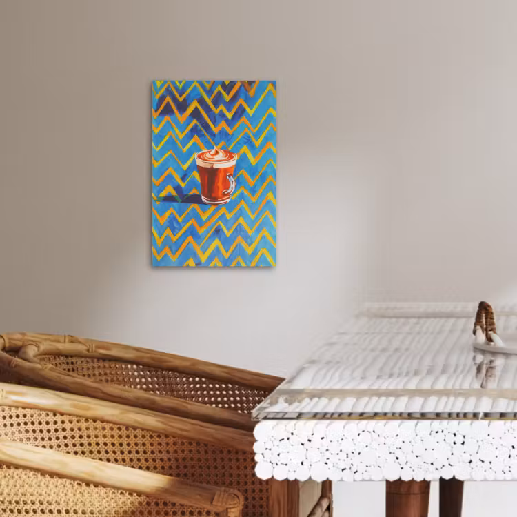 Tableau sur toile - Mug - Café - Zigzag - Crème fouettée — 4