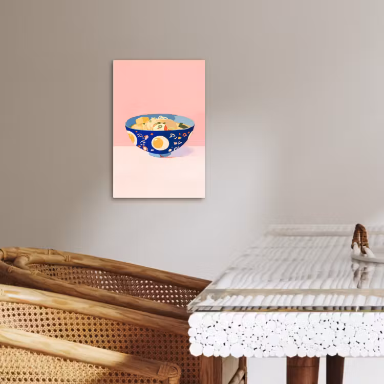 Tableau sur toile - Nouilles - Bol - Bleu - Illustration — 4