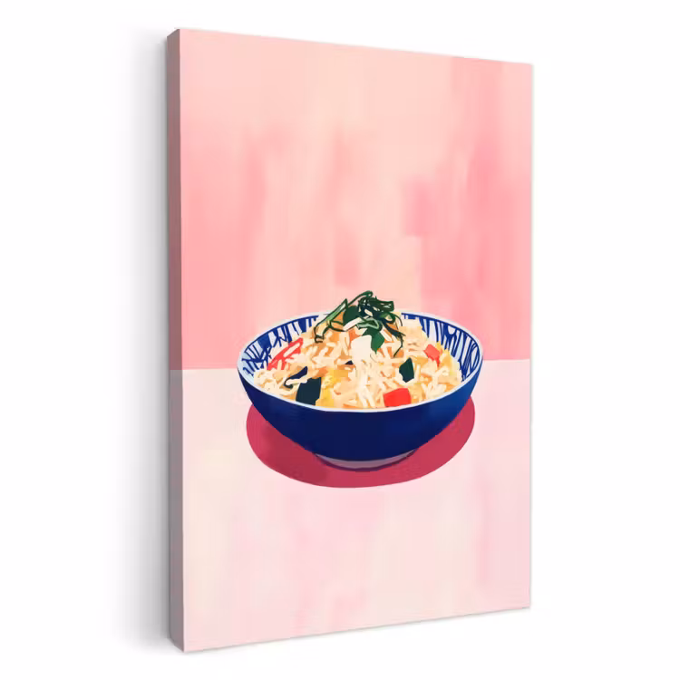 Tableau sur toile - Riz - Illustration - Bol - Légumes — 1