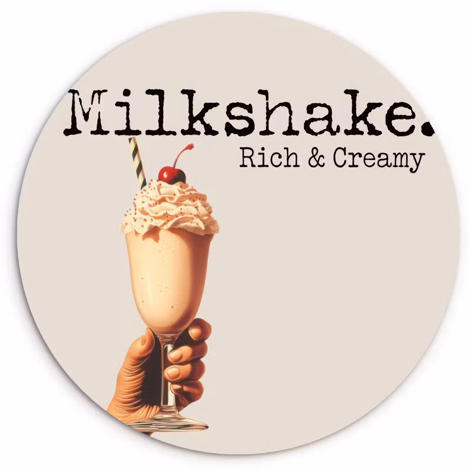 Tableau rond - Milkshake - Cerise - paille — 1