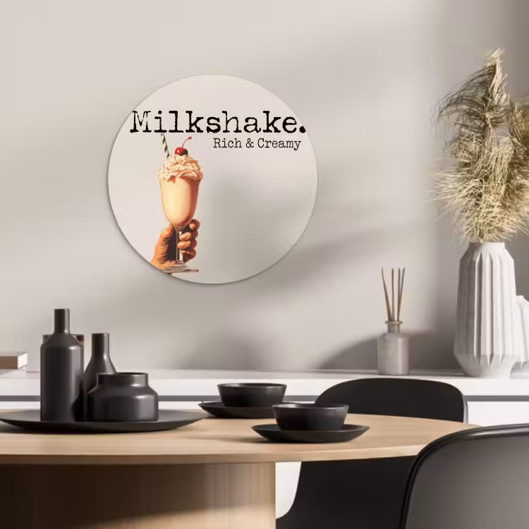 Tableau rond - Milkshake - Cerise - paille — 4