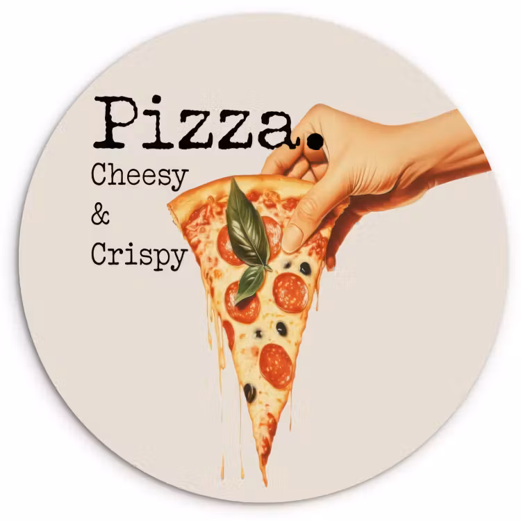 Tableau rond - Pizza - Fromage - Pepperoni — 1
