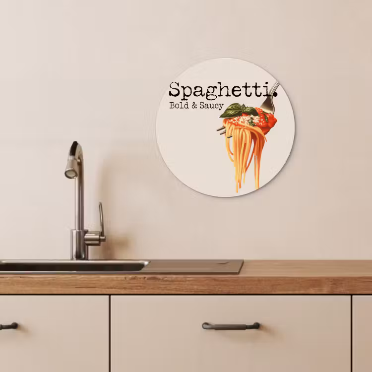 Tableau rond - Spaghetti - sauce tomate - parmesan — 3
