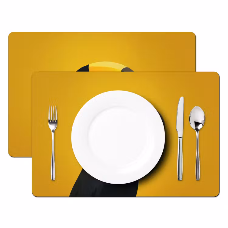Sets de table en vinyle - Toucan - Minimaliste - Bec - Orange — 2