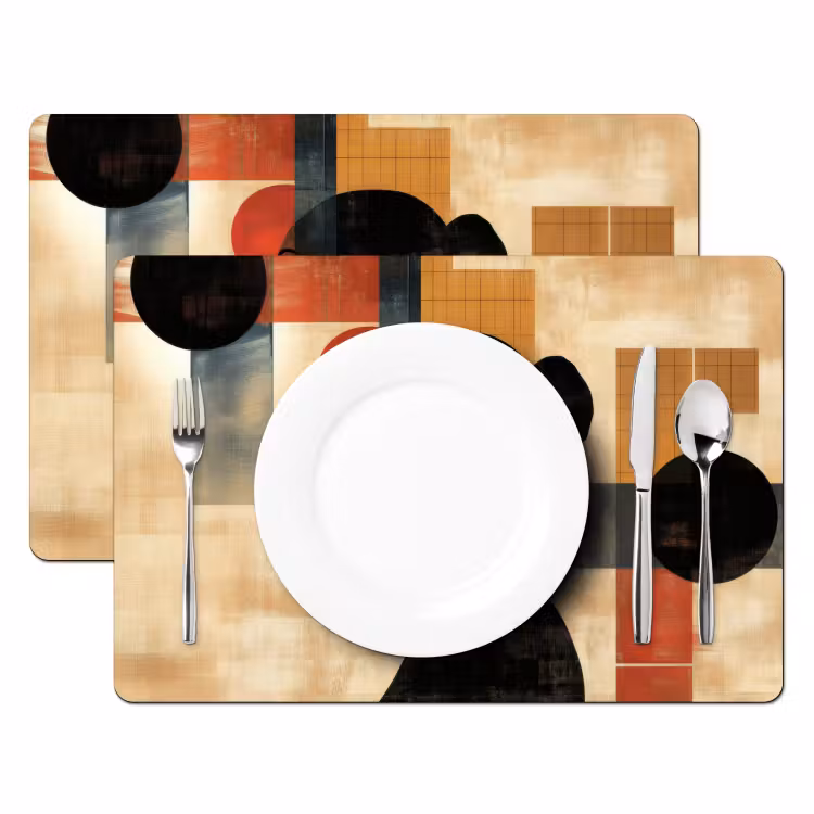 Sets de table en vinyle - Vue de côté - Femme - Formes — 2