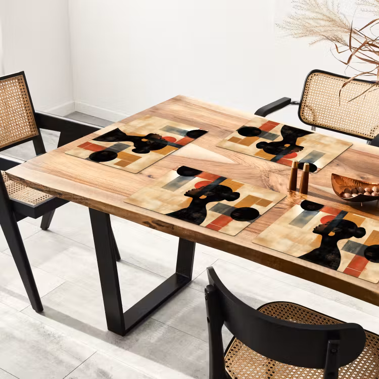 Sets de table en vinyle - Vue de côté - Femme - Formes — 4