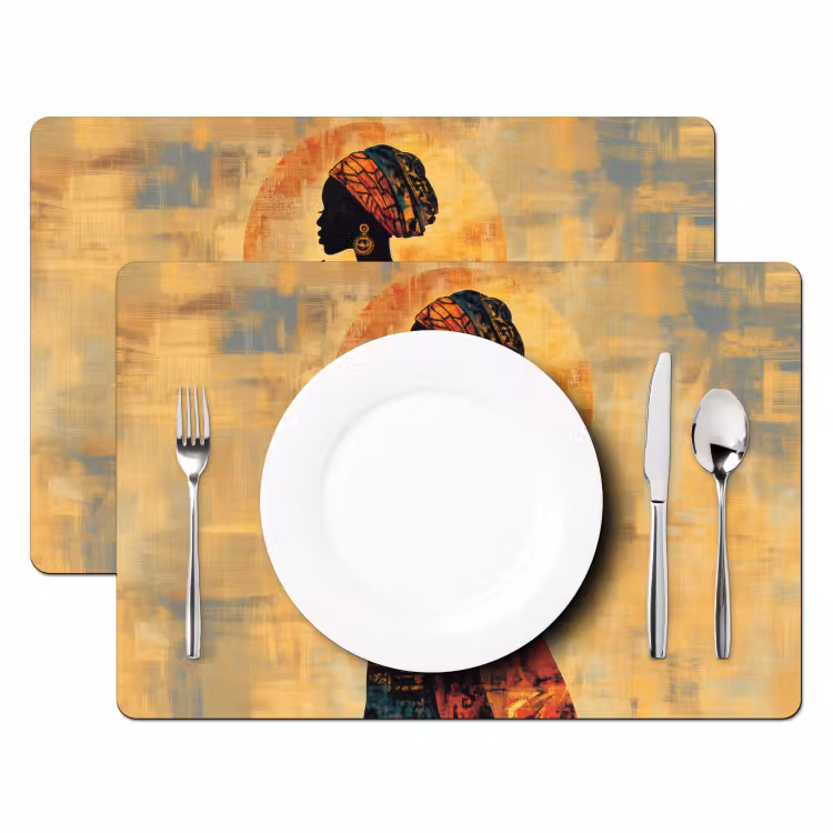 Sets de table en vinyle - Femme - Silhouette - Motifs - Orné — 2