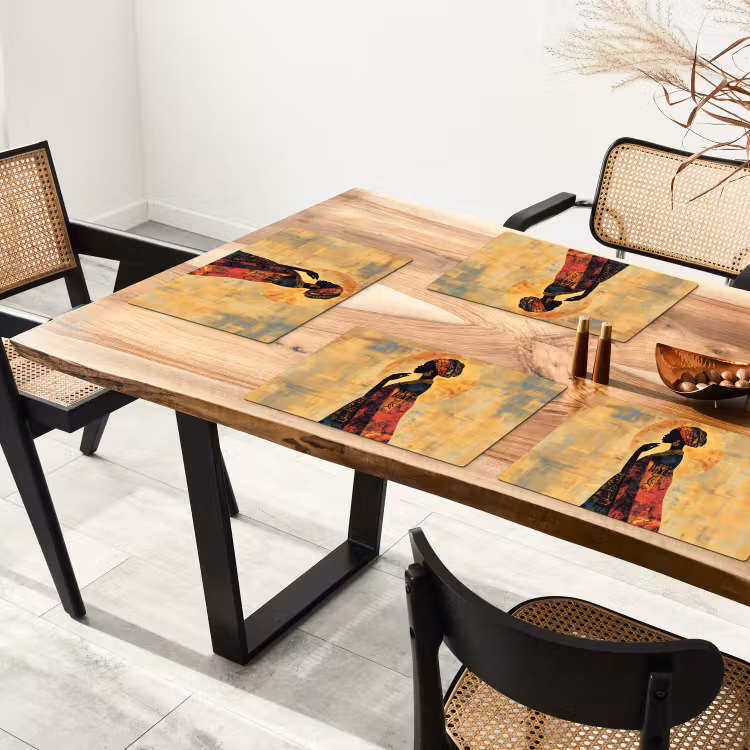 Sets de table en vinyle - Femme - Silhouette - Motifs - Orné — 4