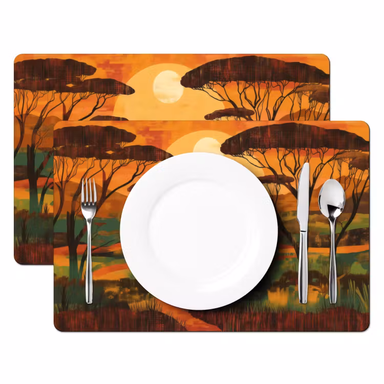 Sets de table en vinyle - Paysage - Africain - Soleil — 2