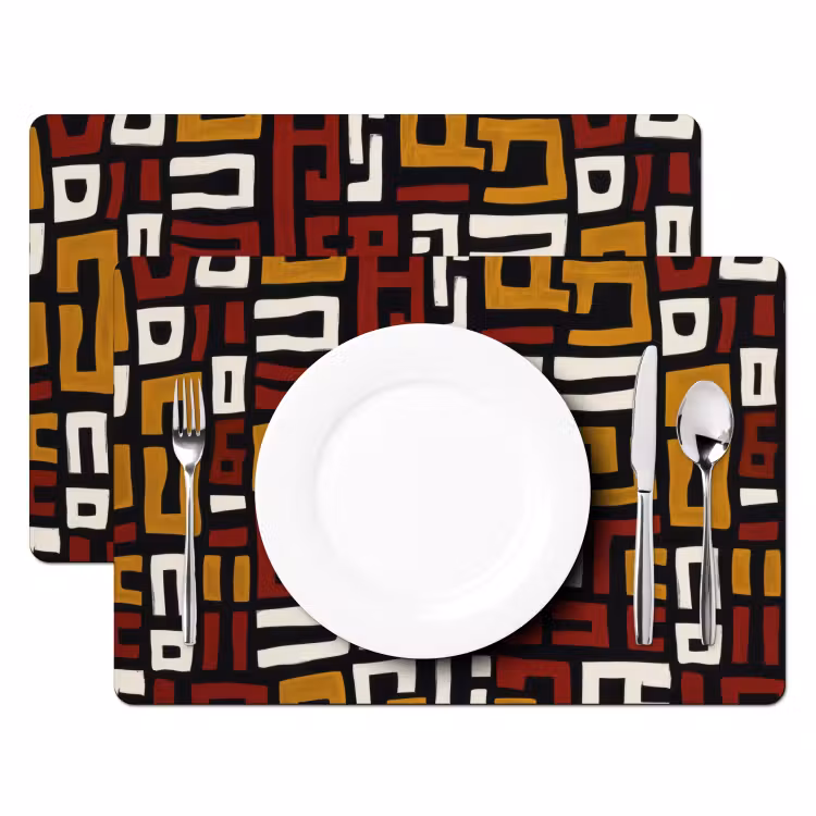 Sets de table en vinyle - Abstrait - Motif - Rouge — 2