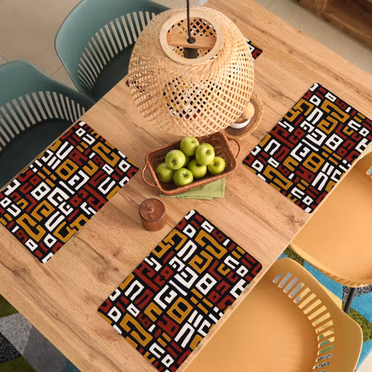 Sets de table en vinyle - Abstrait - Motif - Rouge — 3