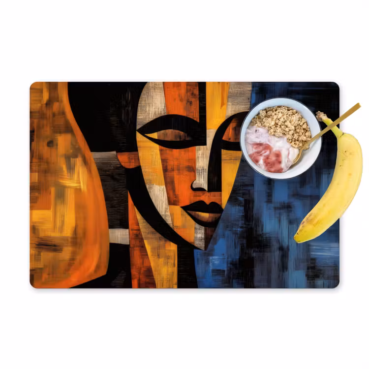 Sets de table en vinyle - Abstrait - Portrait - Champs de couleurs — 1