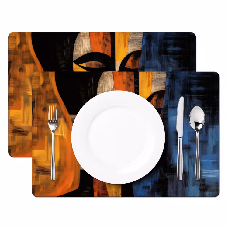 Sets de table en vinyle - Abstrait - Portrait - Champs de couleurs — 2
