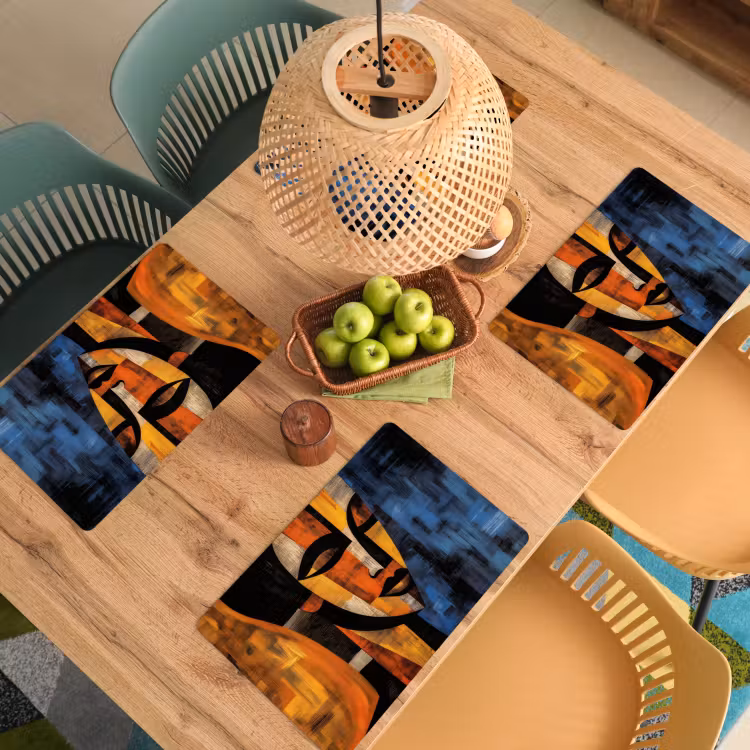 Sets de table en vinyle - Abstrait - Portrait - Champs de couleurs — 3