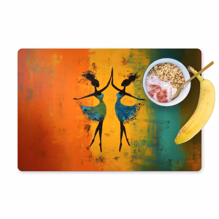 Sets de table en vinyle - Danse - Femmes - Texture de peinture — 1
